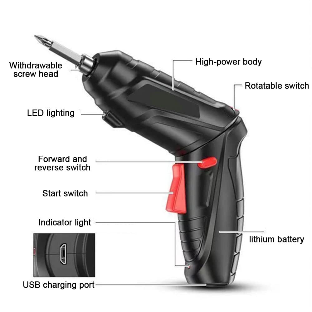3.6V USB Rechargeable Cordless Screwdriver with LED Light