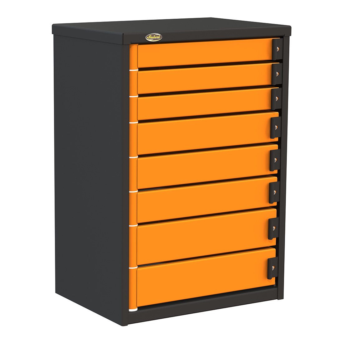 Swivel 8-Drawer 24-Inch Service Tool Box Black, Orange