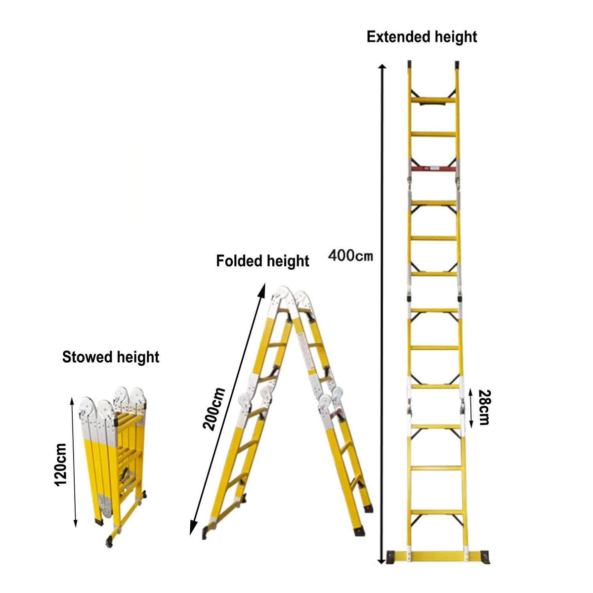 220kv Fully Insulated Multifunctional A-Frame Ladder with Straps