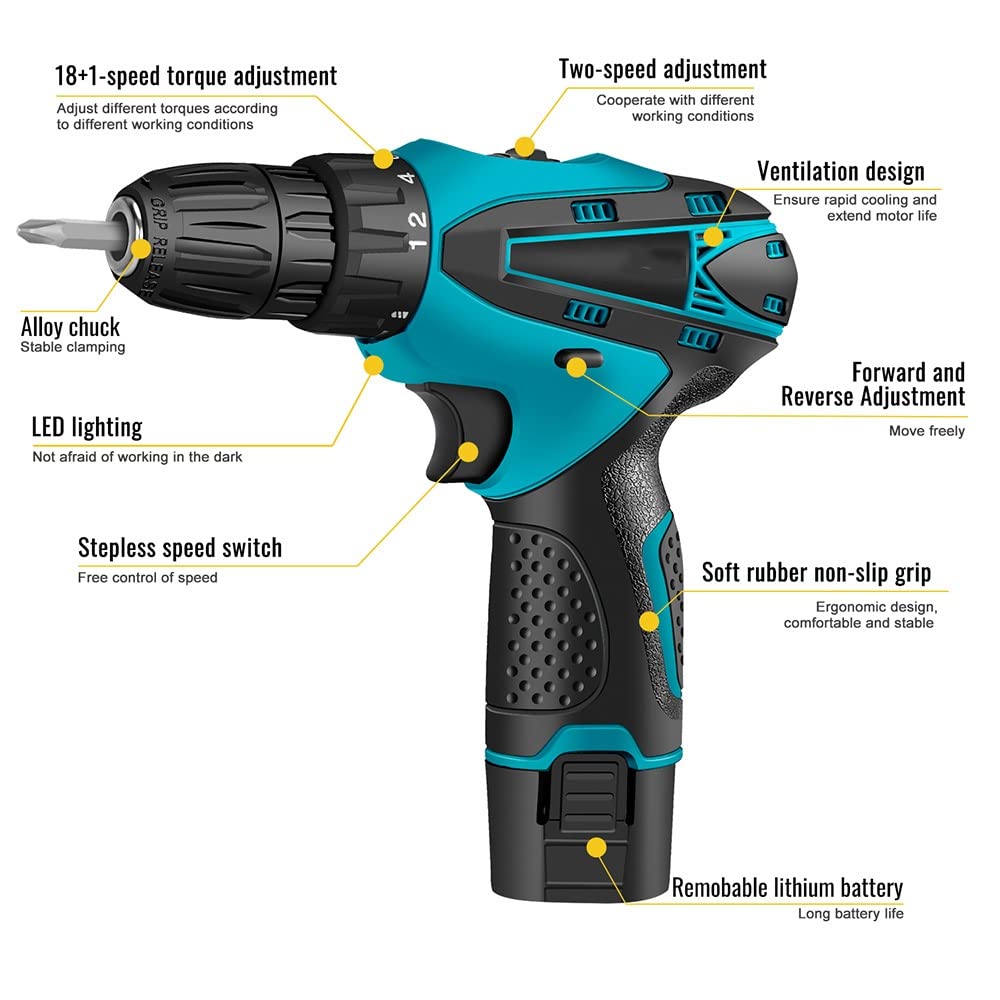 Cordless Electric Screwdriver & Drill Set