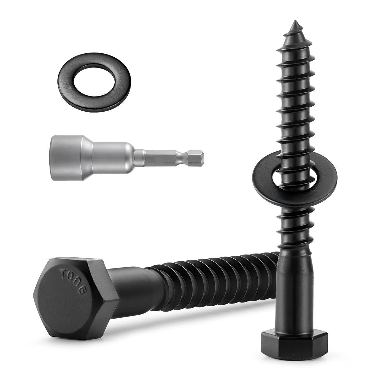 304 Stainless Steel Hex Head Lag Screws with Washers