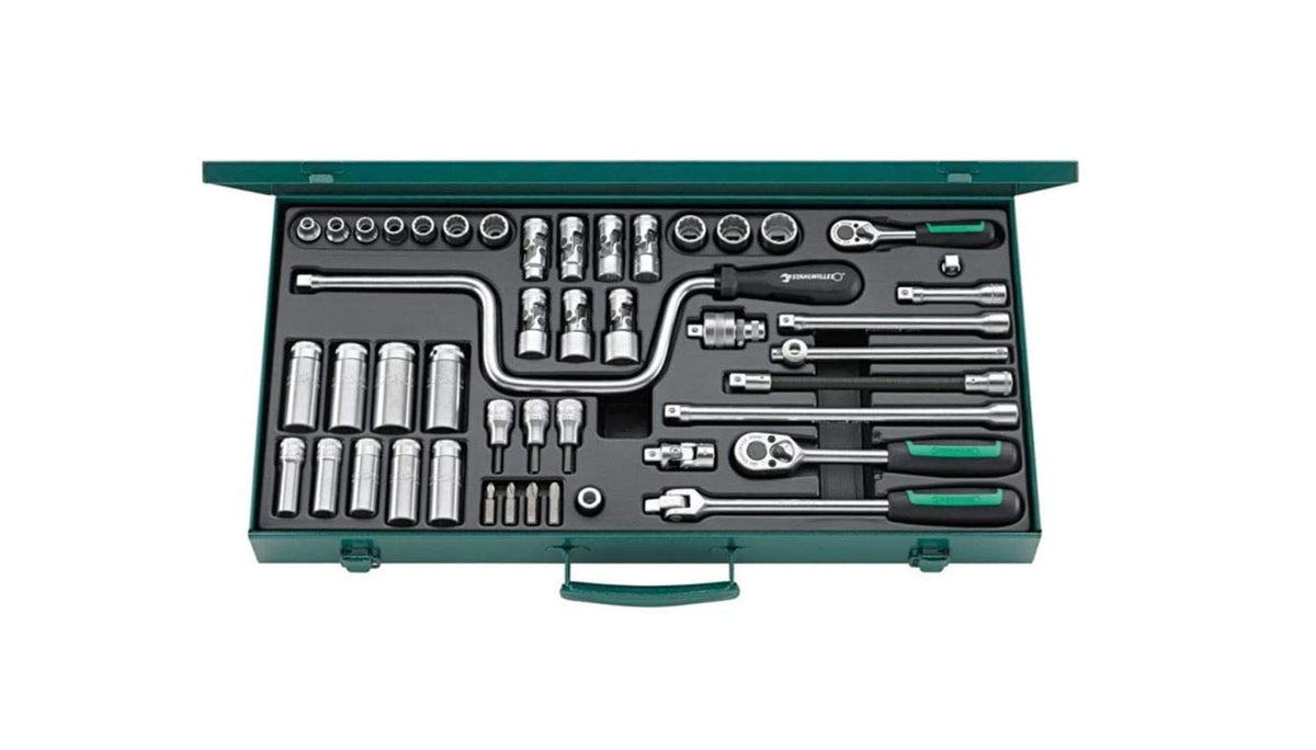 Stahlwille 96024113 Socket Set 46 Pieces in Sturdy Sheet Steel Box, Colour, Size