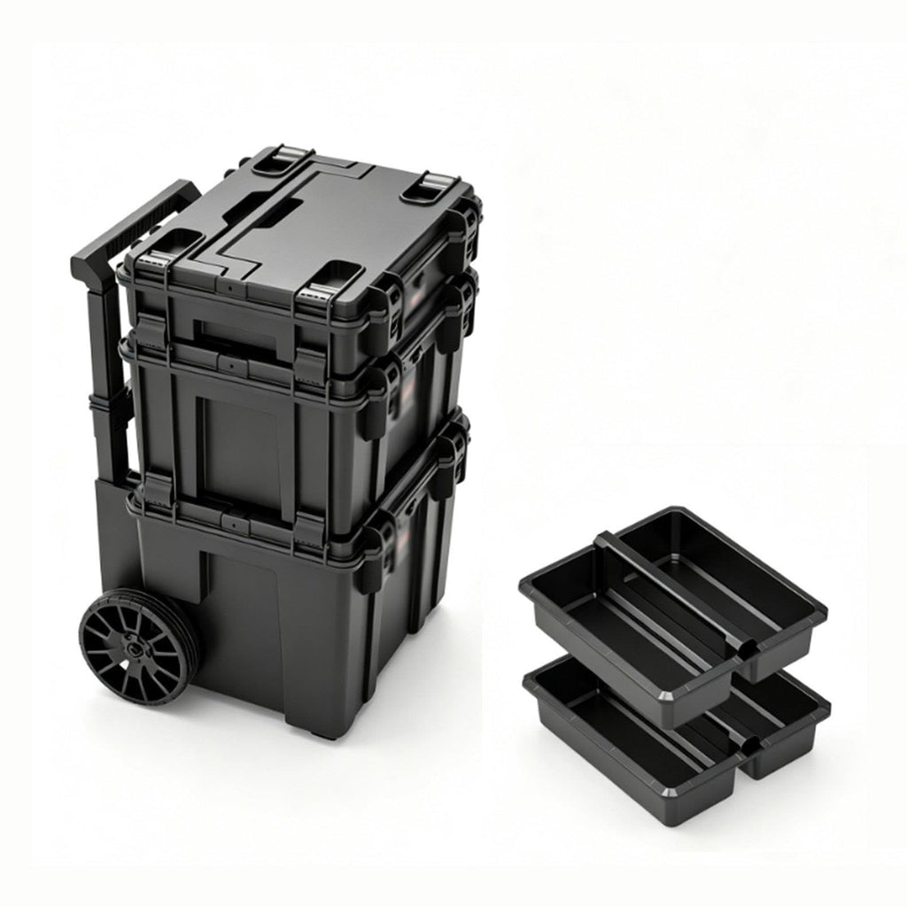 QLEAIARN Duty Modular Rolling Toolbox System, Plastic Toolbox with Handle