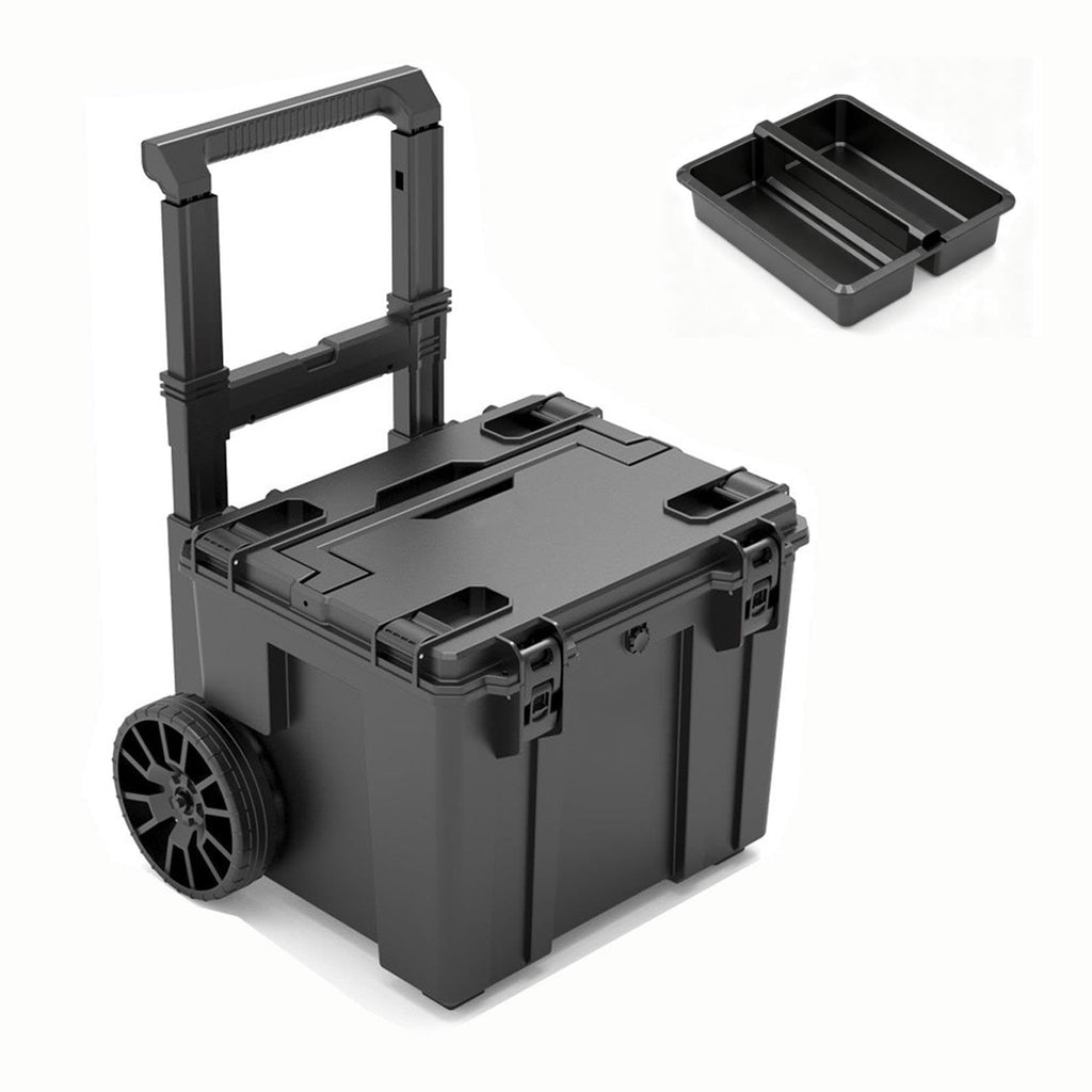QLEAIARN Duty Modular Rolling Toolbox System, Plastic Toolbox with Handle