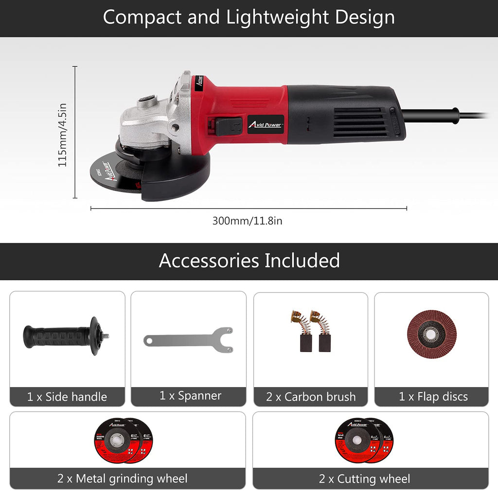 7.5A 4-1/2" Electric Angle Grinder Set