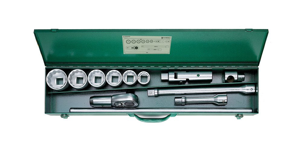 Stahlwille 60/6/6/882 Socket Set with Sturdy Sheet Steel Case, 1" Drive, 12 Pieces