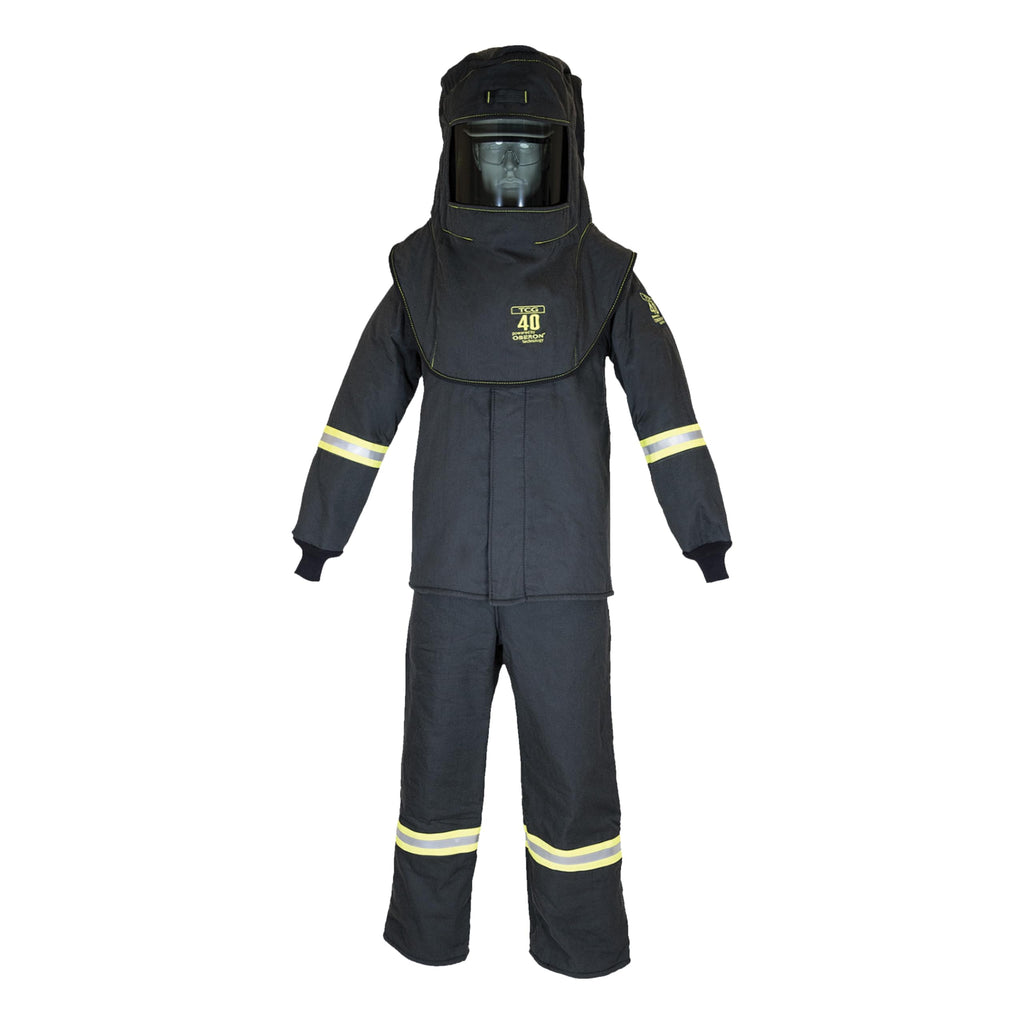 TCG40 Series Arc Flash Hood, Coat with Escape Strap, & Bib Suit Set with HVSL