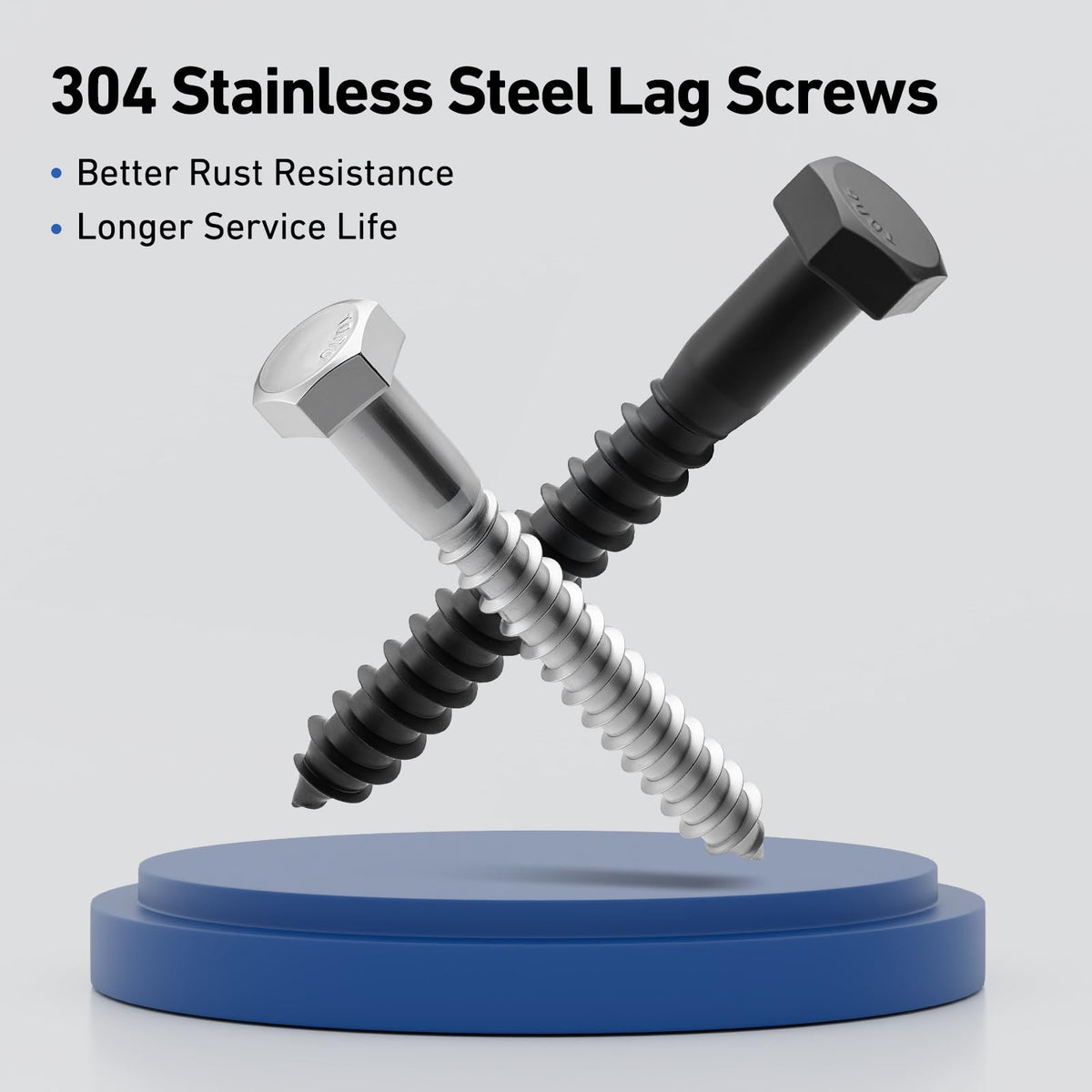 304 Stainless Steel Hex Head Lag Screws with Washers