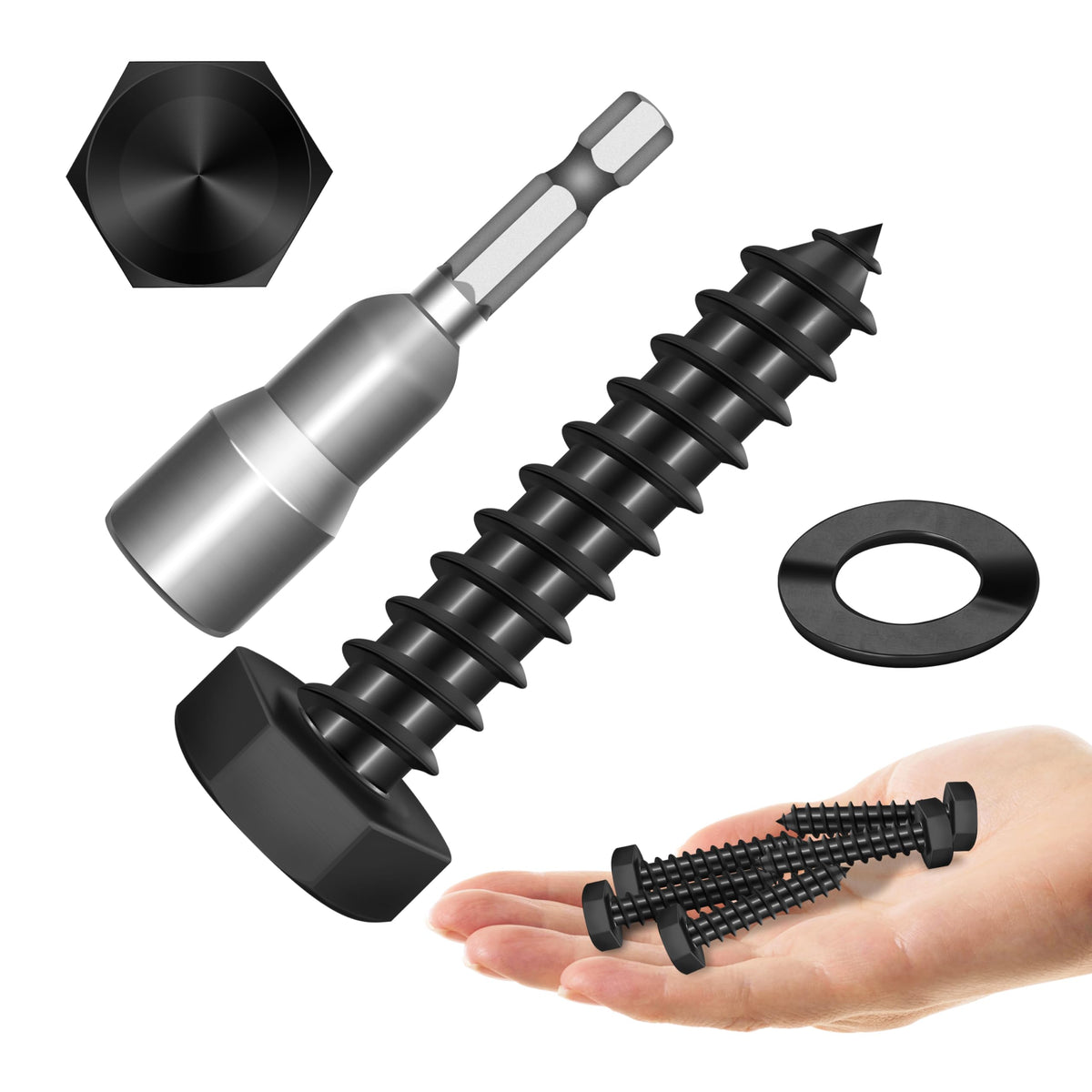 304 Stainless Steel Hex Head Lag Screws with Washers