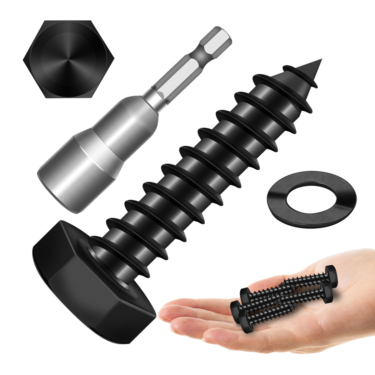 304 Stainless Steel Hex Head Lag Screws with Washers