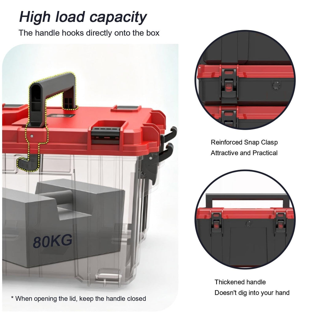 QLEAIARN Duty Modular Rolling Toolbox System, Plastic Toolbox with Handle