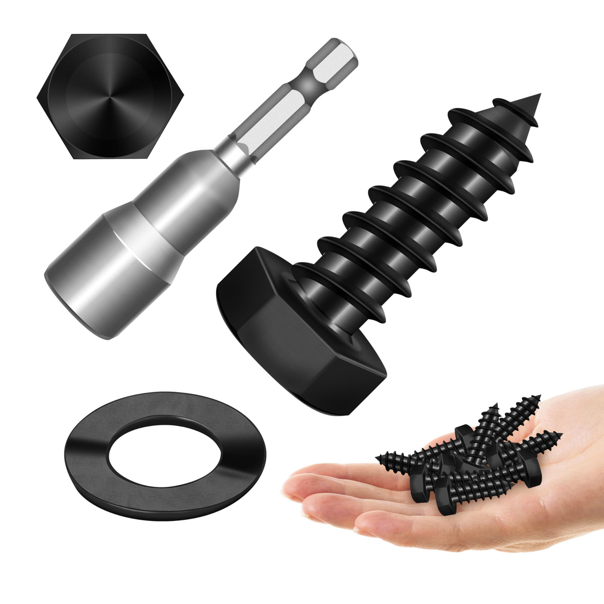 304 Stainless Steel Hex Head Lag Screws with Washers