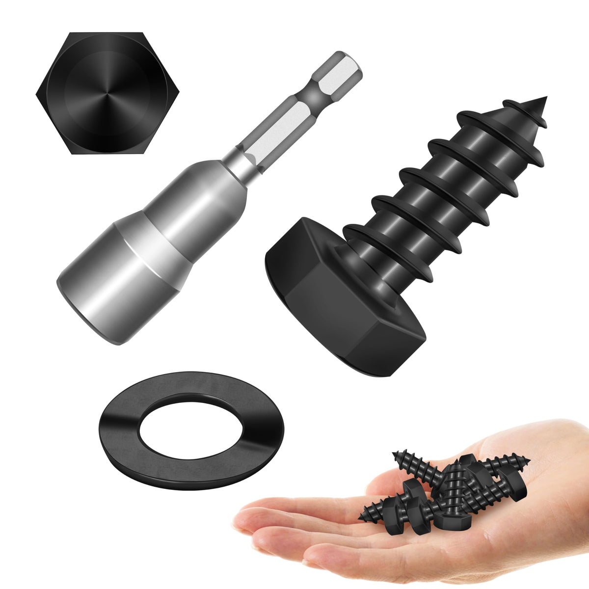 304 Stainless Steel Hex Head Lag Screws with Washers