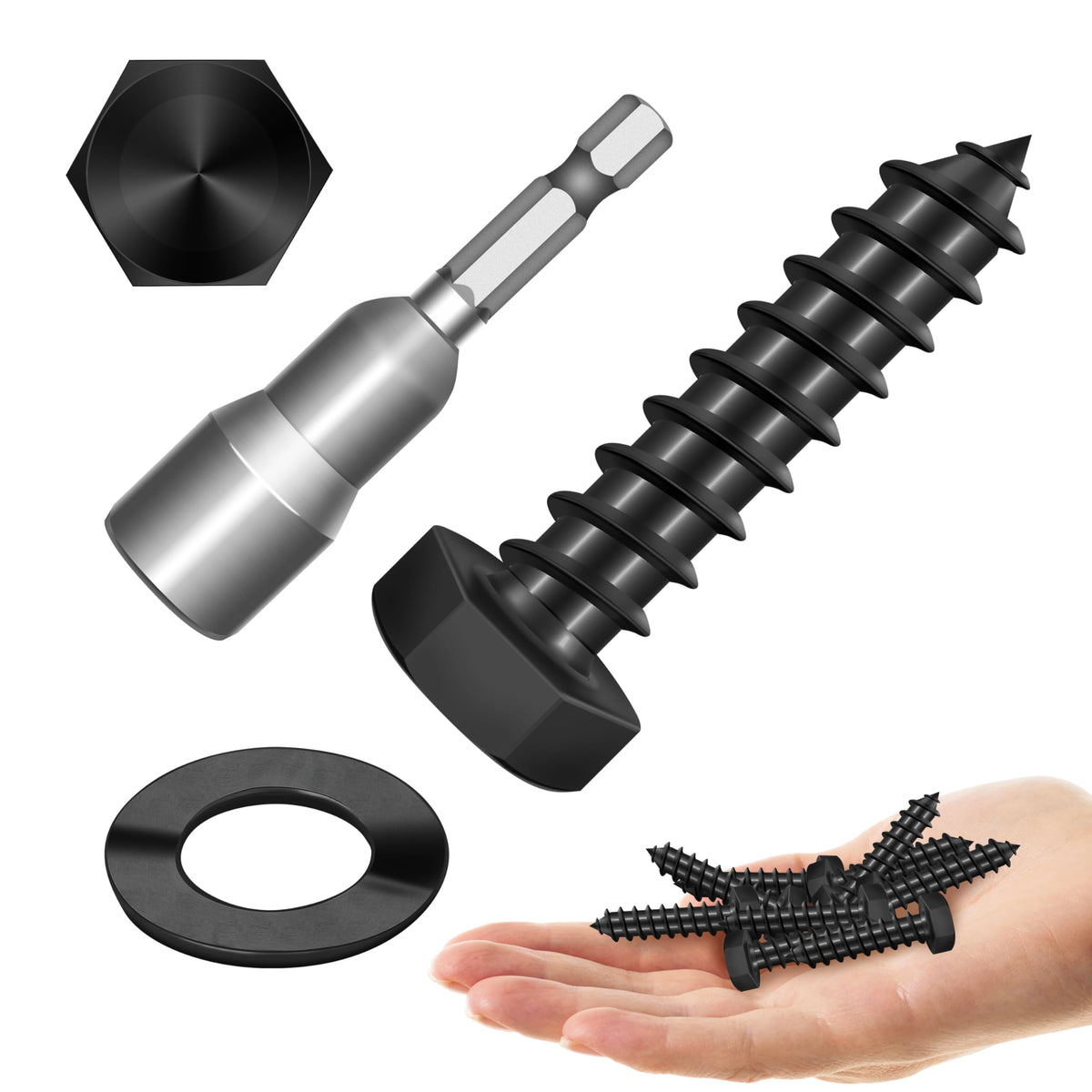 304 Stainless Steel Hex Head Lag Screws with Washers