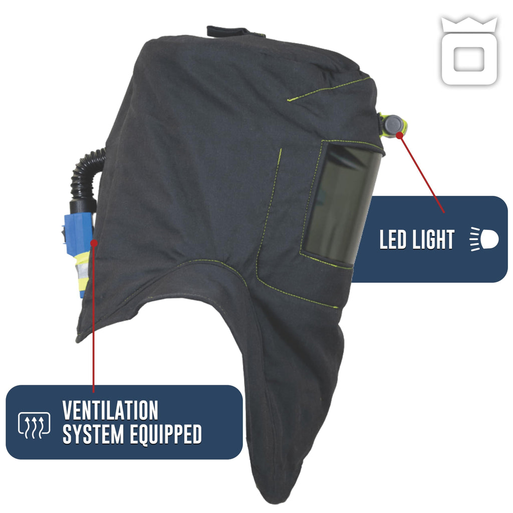 TCG40 Series Arc Flash Hood, Coat with Escape Strap, & Bib Suit Set with HVSL