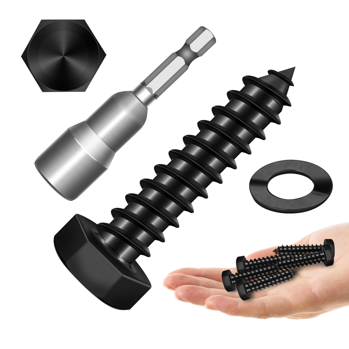 304 Stainless Steel Hex Head Lag Screws with Washers