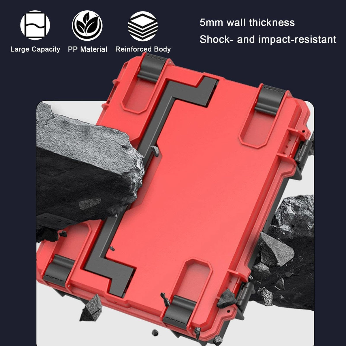 QLEAIARN Duty Modular Rolling Toolbox System, Plastic Toolbox with Handle