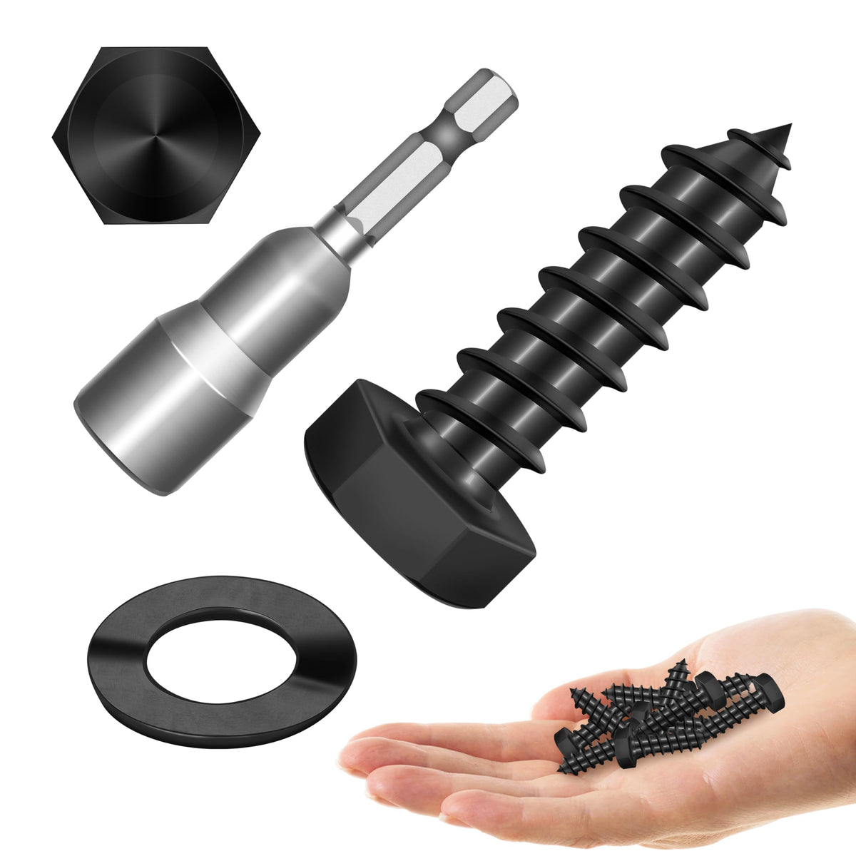 304 Stainless Steel Hex Head Lag Screws with Washers