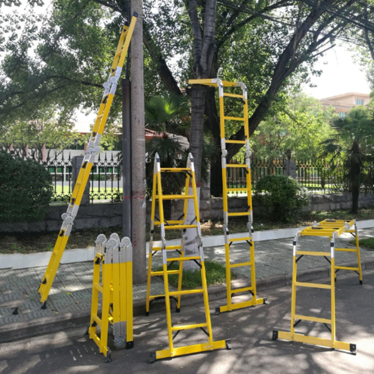 220kv Fully Insulated Multifunctional A-Frame Ladder with Straps