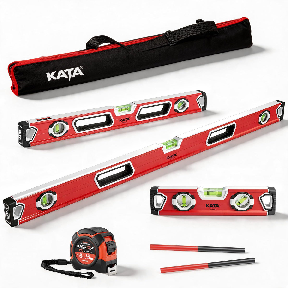 Magnetic Spirit Level Set with Carrying Bag