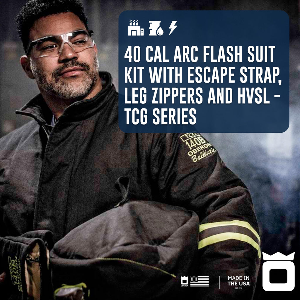 TCG40 Series Arc Flash Hood, Coat with Escape Strap, & Bib Suit Set with HVSL