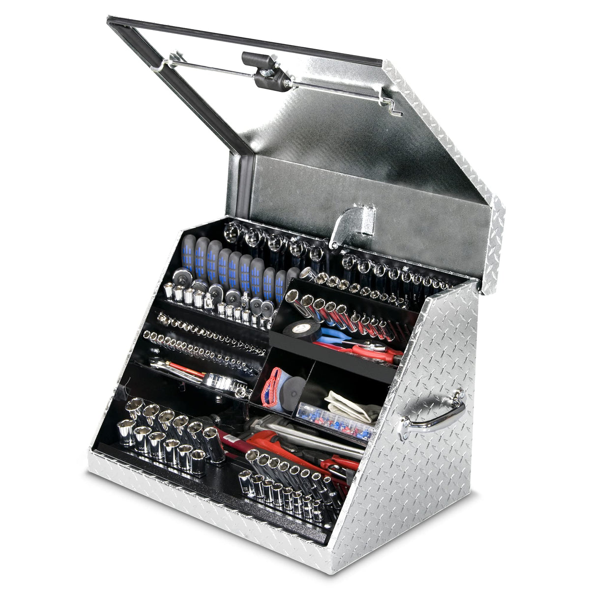 Montezuma 26" x 18" Heavy Duty Steel Triangle Toolbox (aluminum, brite)