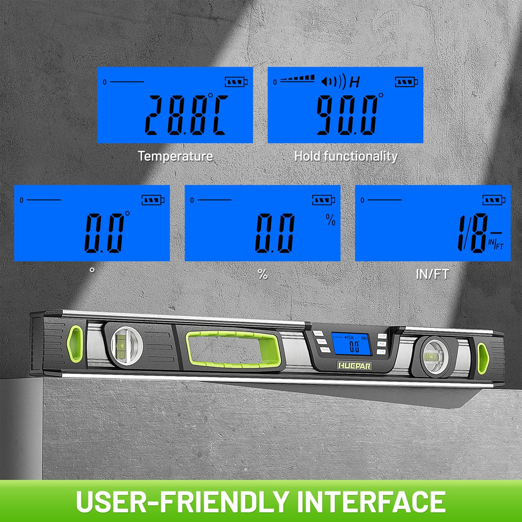 Huepar Magnetic Torpedo Level, 24-Inch, Aluminum Alloy Spirit Level